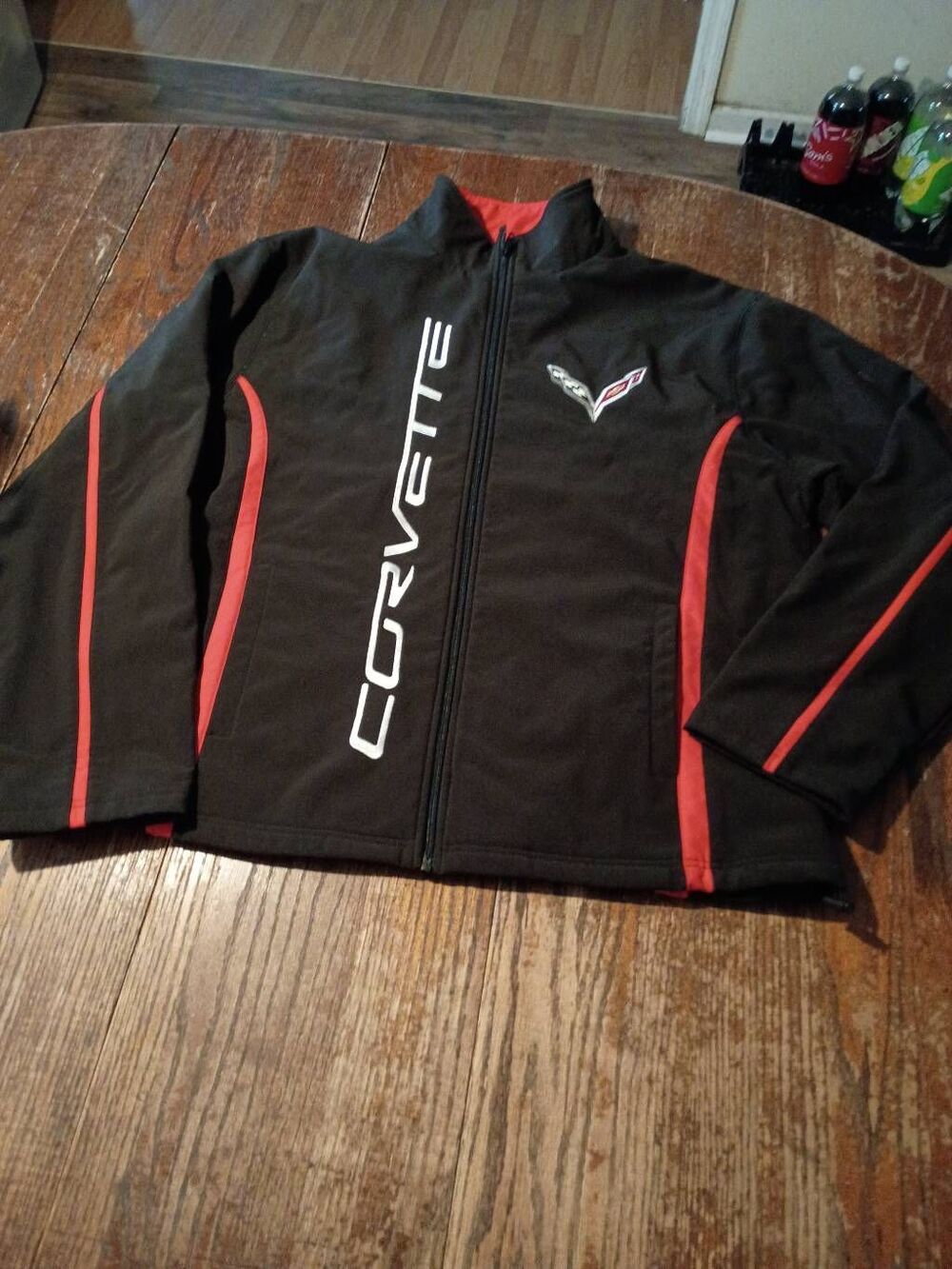 XXL Calhoun Sportswear Chevrolet Corvette Jacket Coat Black, Red, Silver, Yellow